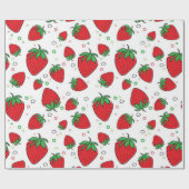 Papier Cadeau Motif de fraises (Plat)