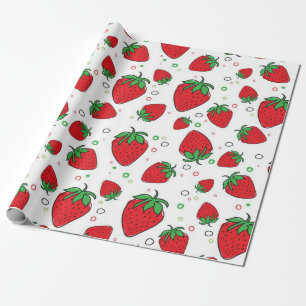 Papier Cadeau Motif de fraises