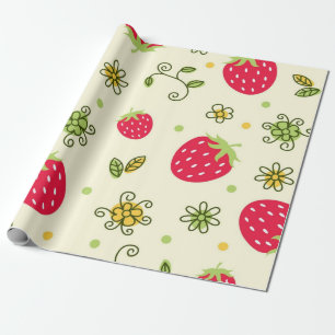 Papier Cadeau Motif de fraises