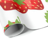 Papier Cadeau Motif de fraises (Coin rond)