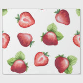 Papier Cadeau Motif de fraises (Plat)