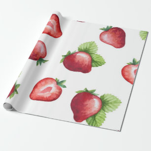 Papier Cadeau Motif de fraises