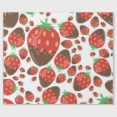 Papier Cadeau Motif de fraises (Plat)