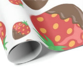 Papier Cadeau Motif de fraises (Coin rond)
