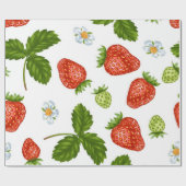Papier Cadeau Motif de fraises (Plat)