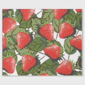 Papier Cadeau Motif de fraises (Plat)