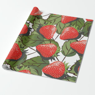 Papier Cadeau Motif de fraises
