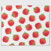 Papier Cadeau Motif de fraises (Plat)