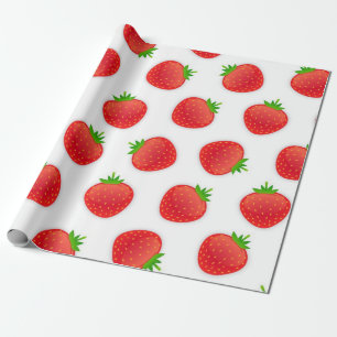 Papier Cadeau Motif de fraises