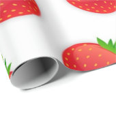 Papier Cadeau Motif de fraises (Coin rond)