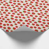 Papier Cadeau Motif de fraises et de points rouges (Coin)