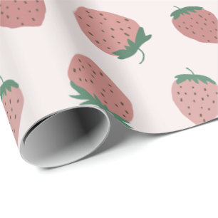 Papier Cadeau Motif de fraises fraîches