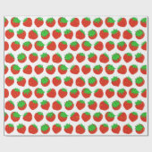Papier Cadeau Motif de fraises rouges (Plat)