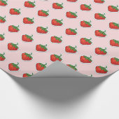 Papier Cadeau Motif de fraises rouges sucrées (Coin)