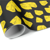 Papier Cadeau Motif de fromage jaune (Coin rond)