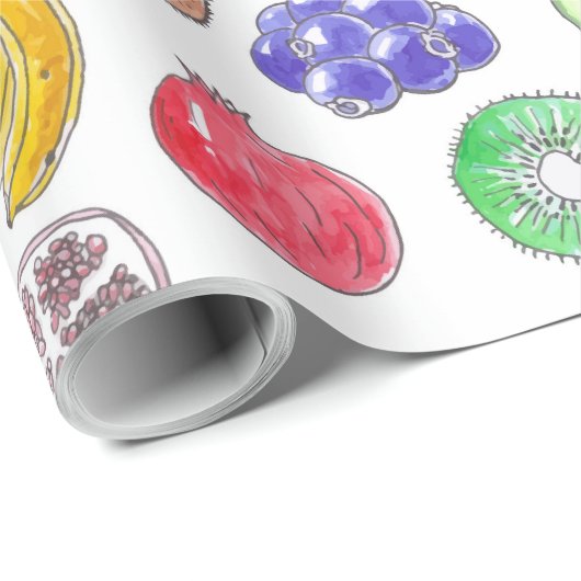 Papier Cadeau Motif de fruits (Coin rond)