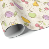 Papier Cadeau Motif de fruits (Coin rond)