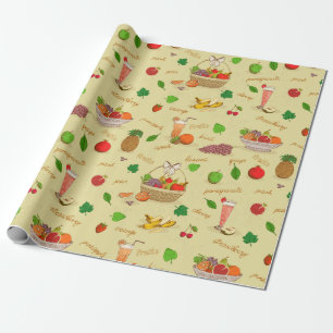Papier Cadeau Motif de fruits