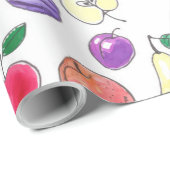 Papier Cadeau Motif de fruits (Coin rond)