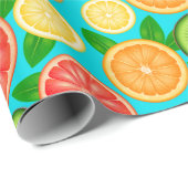 Papier Cadeau Motif de fruits (Coin rond)