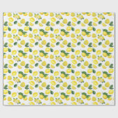Papier Cadeau Motif de fruits aux citrons jaunes (Plat)