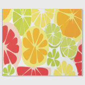 Papier Cadeau Motif de fruits d'agrumes (Plat)