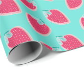 Papier Cadeau Motif de fruits de fraise cuite (Coin rond)