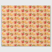 Papier Cadeau Motif de fruits de pêche (Plat)