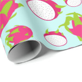 Papier Cadeau Motif de fruits dragon (Coin rond)