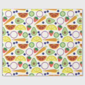 Papier Cadeau Motif de fruits et légumes modernes (Plat)