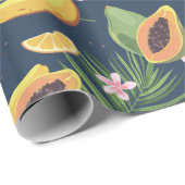 Papier Cadeau Motif de fruits exotiques (Coin rond)