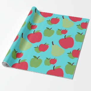 Papier Cadeau motif de fruits poires et pommes