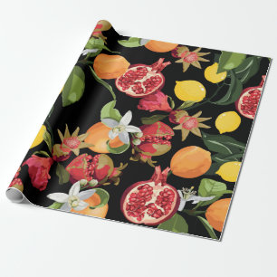 Papier Cadeau Motif de fruits tropicaux sans soudure. Fond exoti