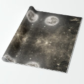 Papier Cadeau Motif de Galaxie cosmique céleste (Déroulé)