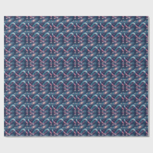 Papier Cadeau Motif de galaxie cosmique vibrante et de planètes