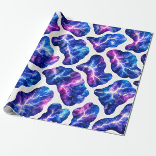 Papier Cadeau Motif de galaxie de tempête d'éclairs