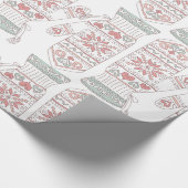 Papier Cadeau Motif de gants de Noël confits (Coin)