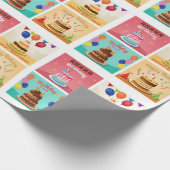 Papier Cadeau Motif de gâteaux d'anniversaire (Coin)