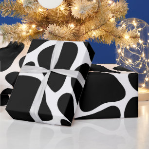 Papier Cadeau Motif de girafe noir et blanc