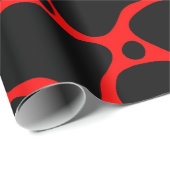 Papier Cadeau Motif de girafe rouge et noire (Coin rond)