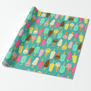 Papier Cadeau Motif de glace coloré été