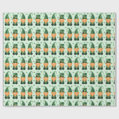 Papier Cadeau Motif de gnome pour la Saint-Patrick (Plat)