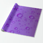 Papier Cadeau Motif de gouttes de pluie violette  (Déroulé)