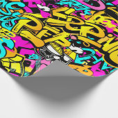Papier Cadeau Motif de graffitis de bande dessinée (Coin)