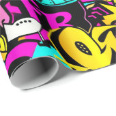 Papier Cadeau Motif de graffitis de bande dessinée (Coin rond)