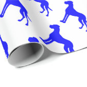 Papier Cadeau Motif de Grand Danois bleu (Coin rond)