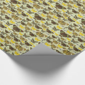 Papier Cadeau Motif de graphique papillon vintage (Coin)