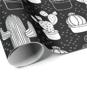 Papier Cadeau Motif de gribouillis noir et blanc (Coin rond)