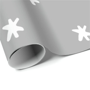 Papier Cadeau Motif de gris et de blanc moderne