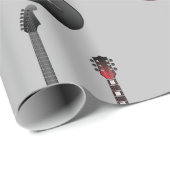 Papier Cadeau Motif de guitare amusant (Coin rond)